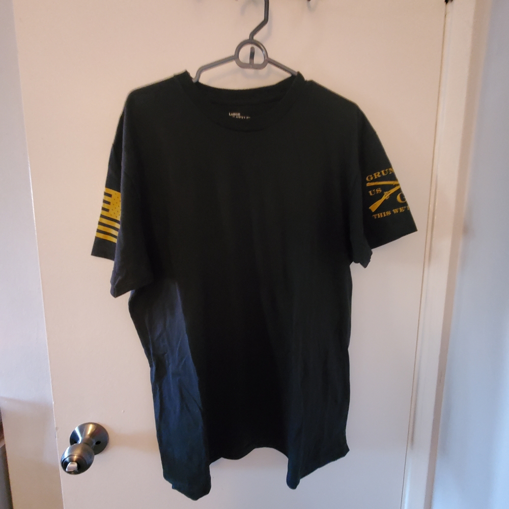 Grunt Style Black Tee with Yellow Graphics